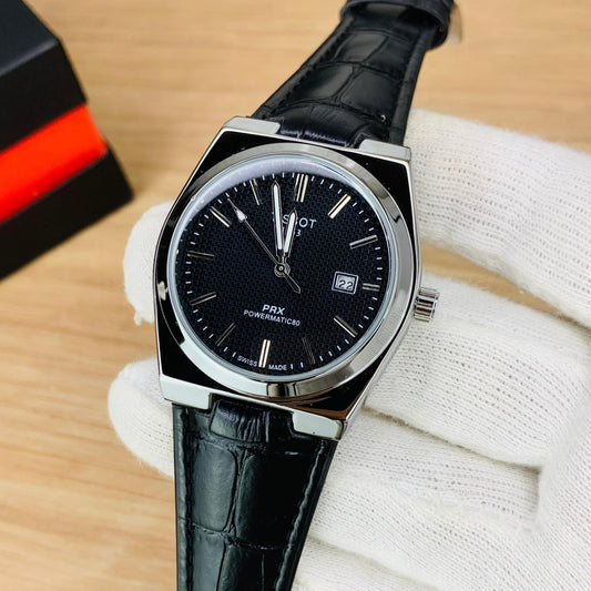 Tissot Prx Leather Strap Watch